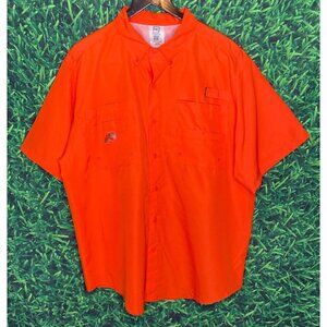 Florida A&M FAMU Rattlers HBCU Men’s XL Orange Button Front Short Sleeve Shirt